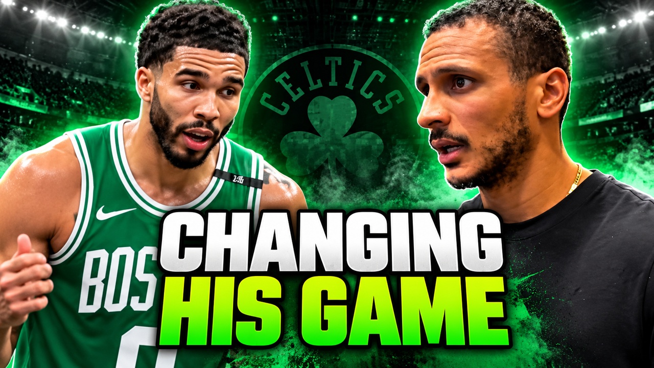 Jayson Tatum and Joe Mazzulla with the words Changing His Game