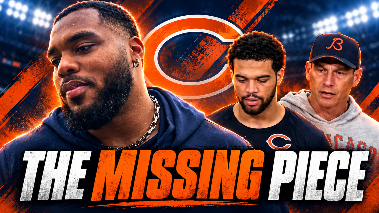 Jeffery Simmons, Caleb Williams and Ben Johnson with the words The Missing Piece